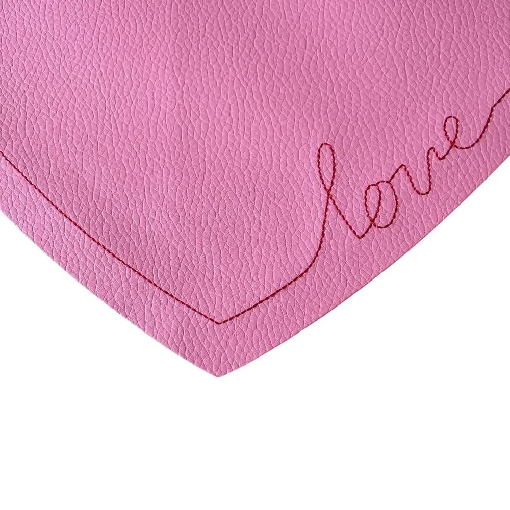 Threshold Pink Faux Leather LOVE Heart Shaped Placemat Charger 15x13 NEW